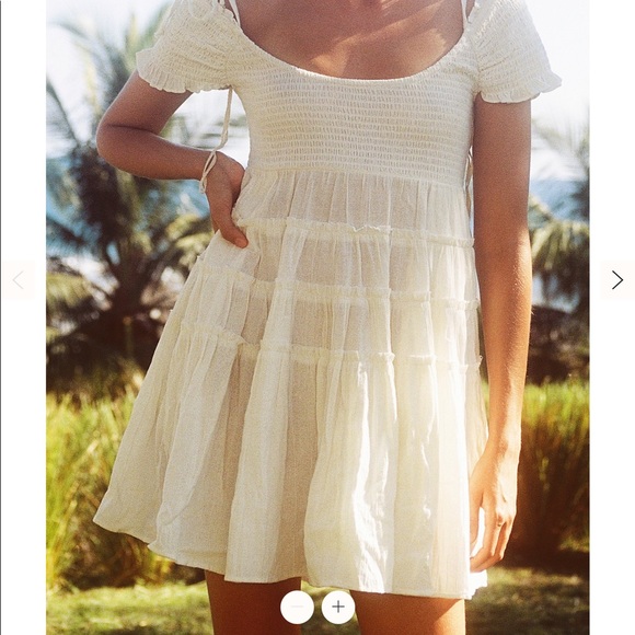 FREE PEOPLE Happy WithYou Mini Dress Cold Shoulder - Picture 3 of 7
